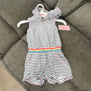 Juicy Couture Toddler Girls Stripe Hooded Romper